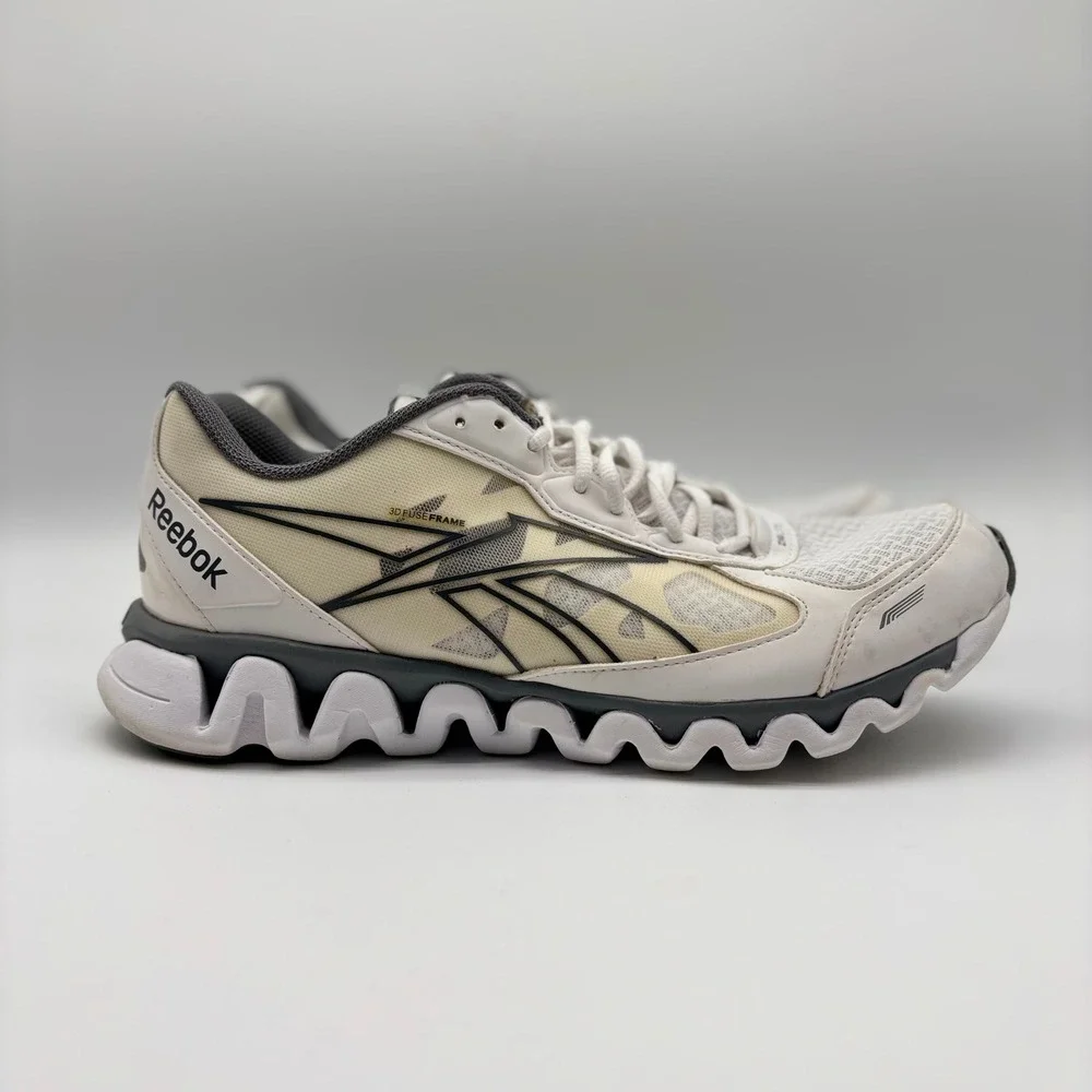 Reebok ZigLite Mens White Grey Running Shoes M44041 Size 11.5